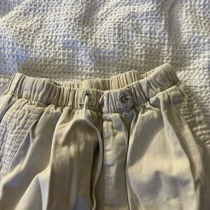 Cream Relaxed Fit Sweatpants with Elastic Waist